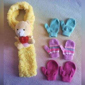 2T/3T Girl Scarf and Mittens